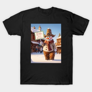 Western Snowman Happy Winter T-Shirt